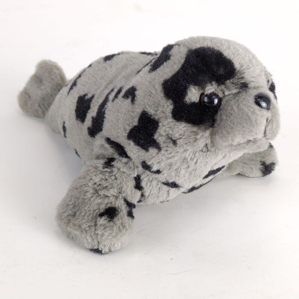Wild Republic‎ Cuddlekins Harbor Seal Gray Black 10" Stuffed Animal Plush 2011